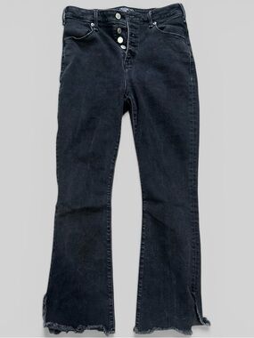 Abercrombie & Fitch Black Button-Fly Flare Jeans